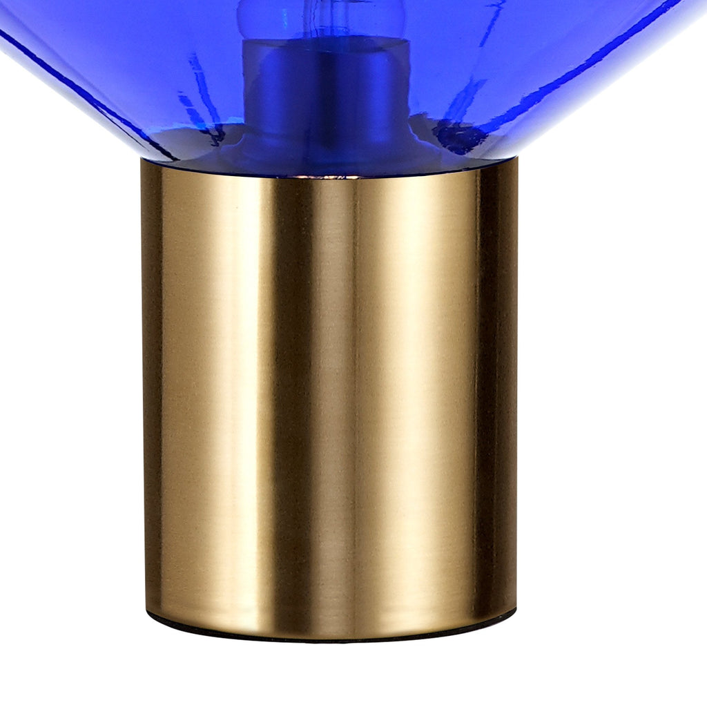 NLK10649 Olivia 1 Light Table Lamp Ancient Brass Blue
