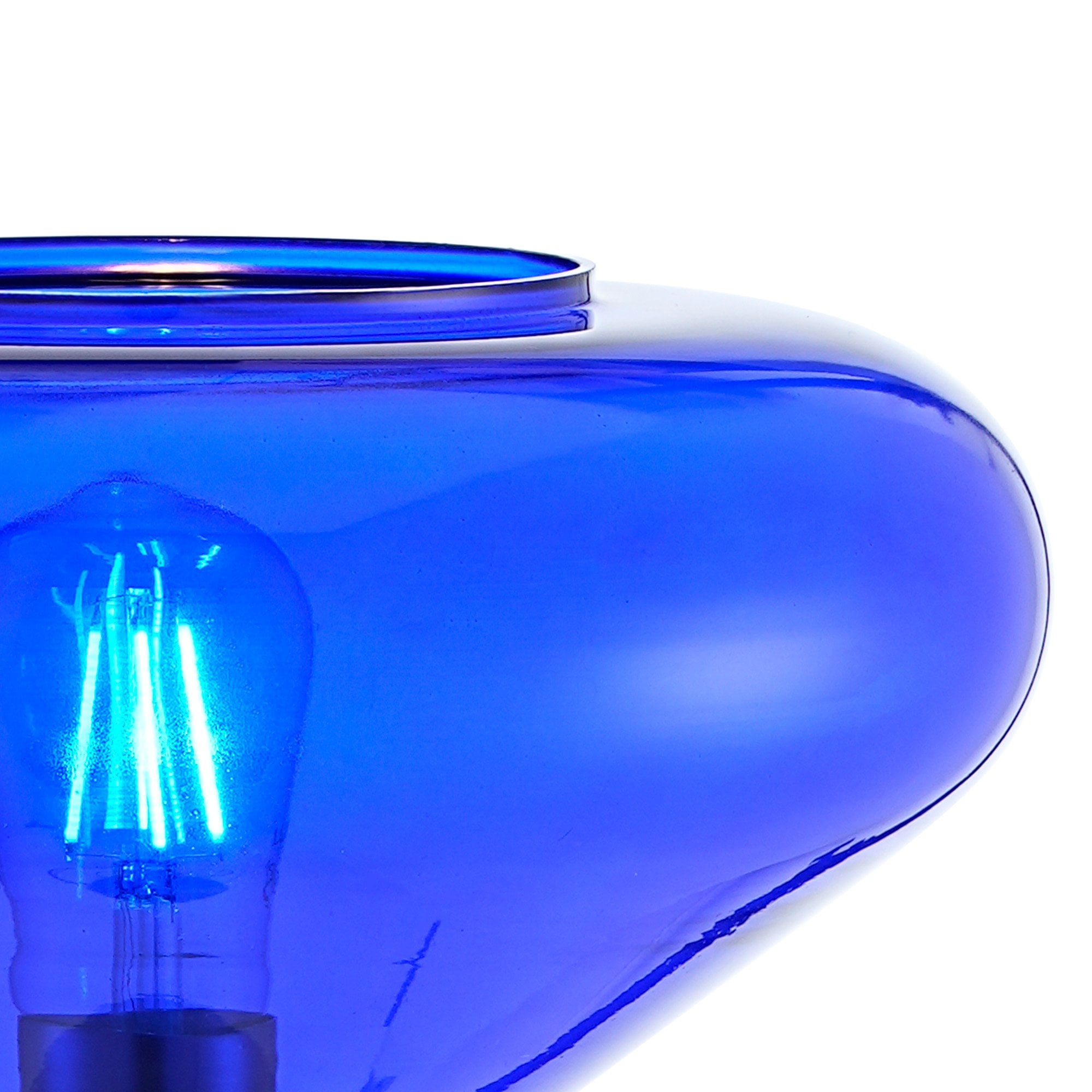 NLK10649 Olivia 1 Light Table Lamp Ancient Brass Blue