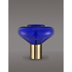 NLK10649 Olivia 1 Light Table Lamp Ancient Brass Blue
