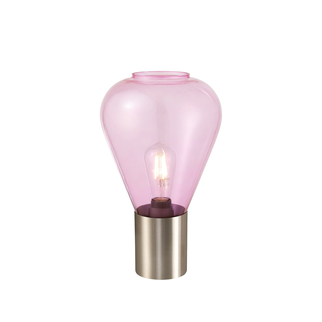 NLK10779 Olivia 1 Light Table Lamp Satin Nickel Lilac