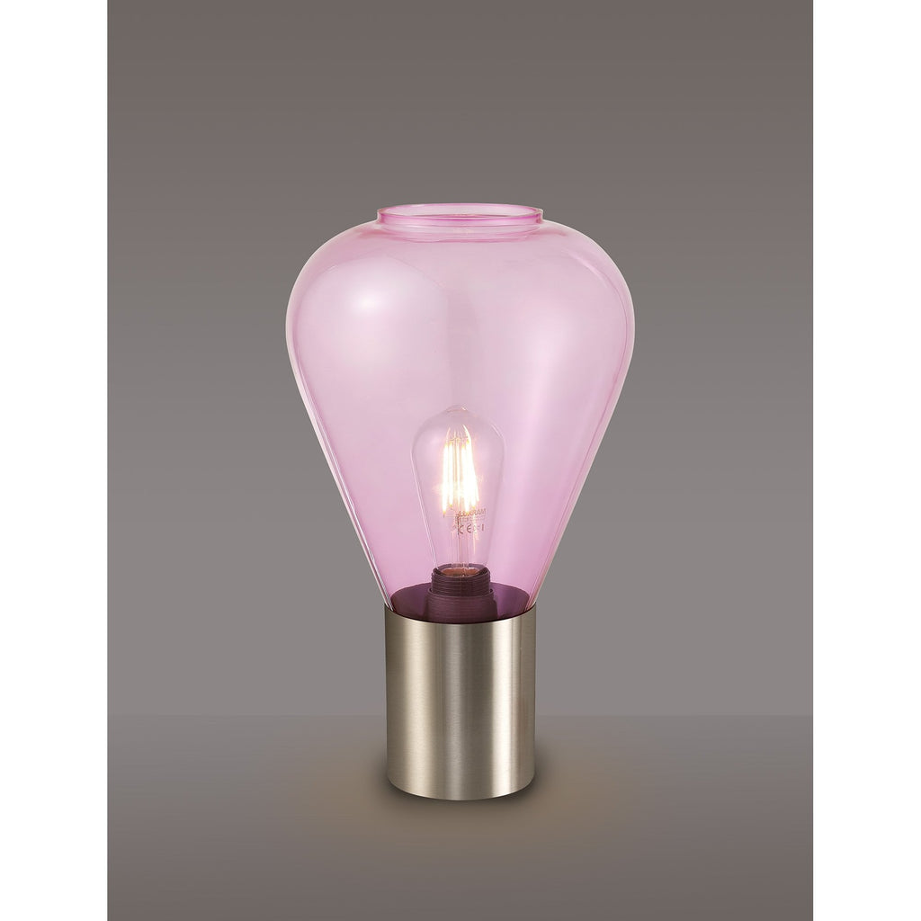 NLK10779 Olivia 1 Light Table Lamp Satin Nickel Lilac