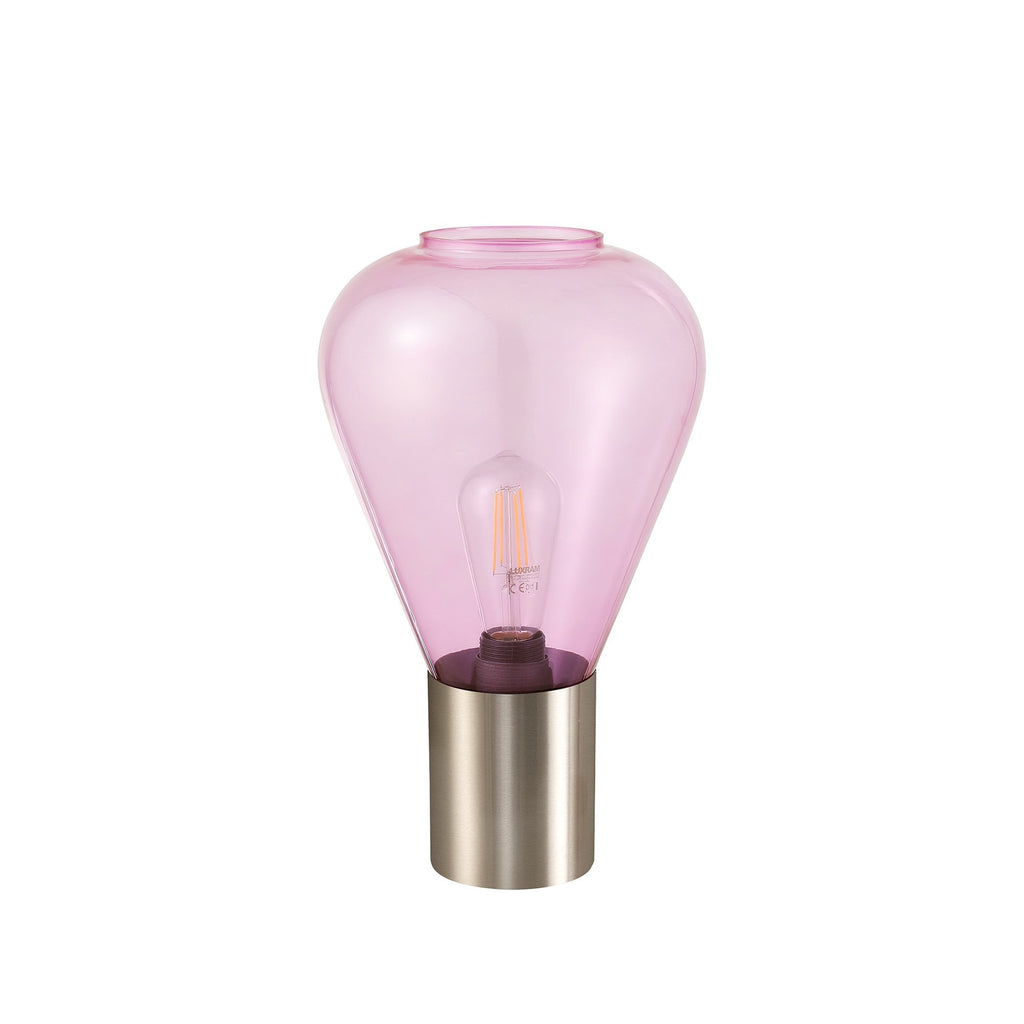 NLK10779 Olivia 1 Light Table Lamp Satin Nickel Lilac