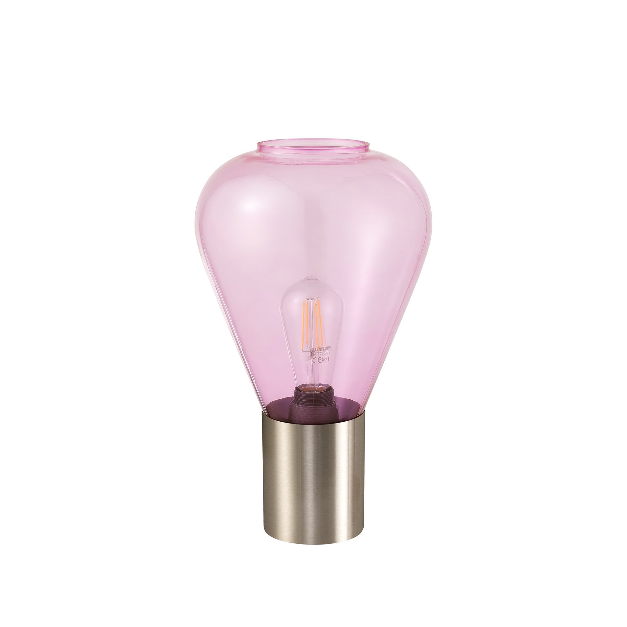 NLK10779 Olivia 1 Light Table Lamp Satin Nickel Lilac