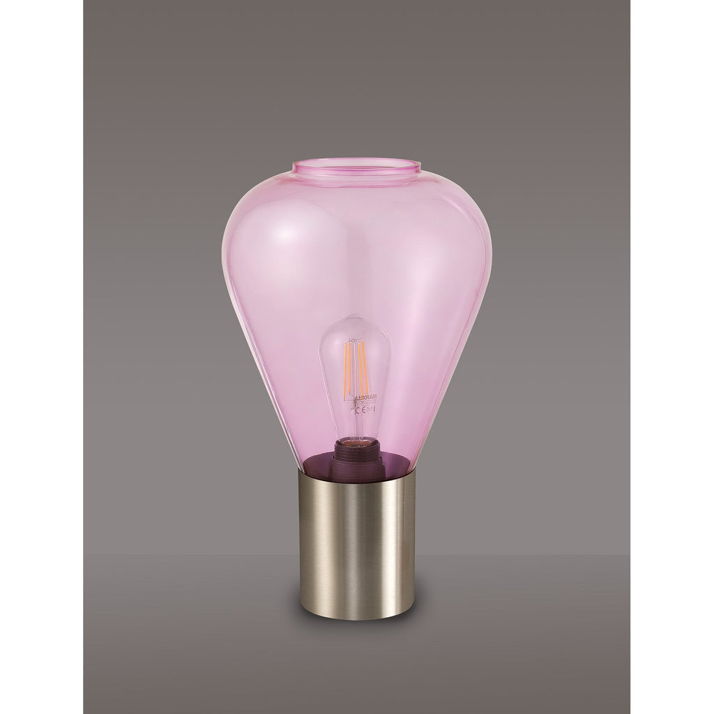 NLK10779 Olivia 1 Light Table Lamp Satin Nickel Lilac