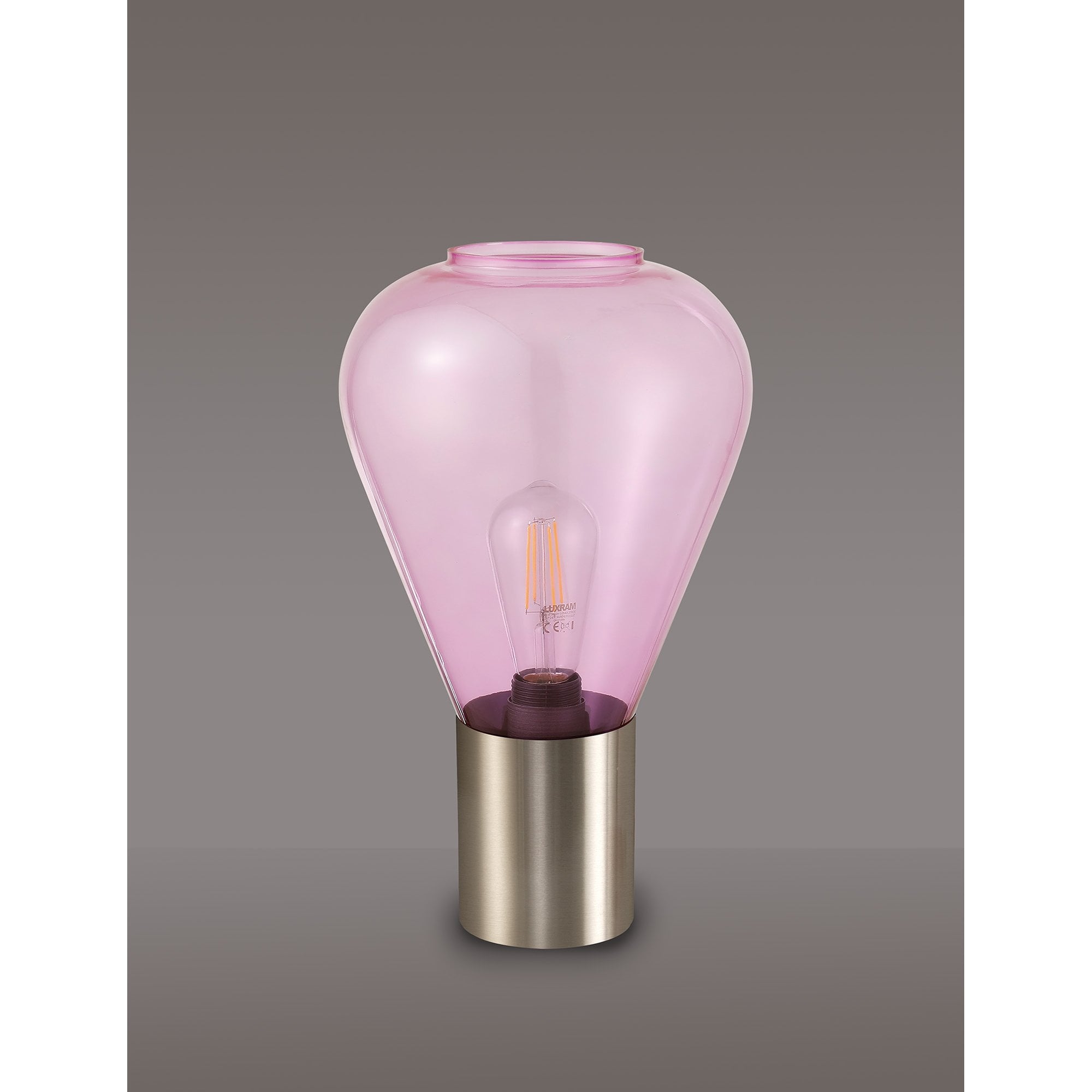 NLK10779 Olivia 1 Light Table Lamp Satin Nickel Lilac