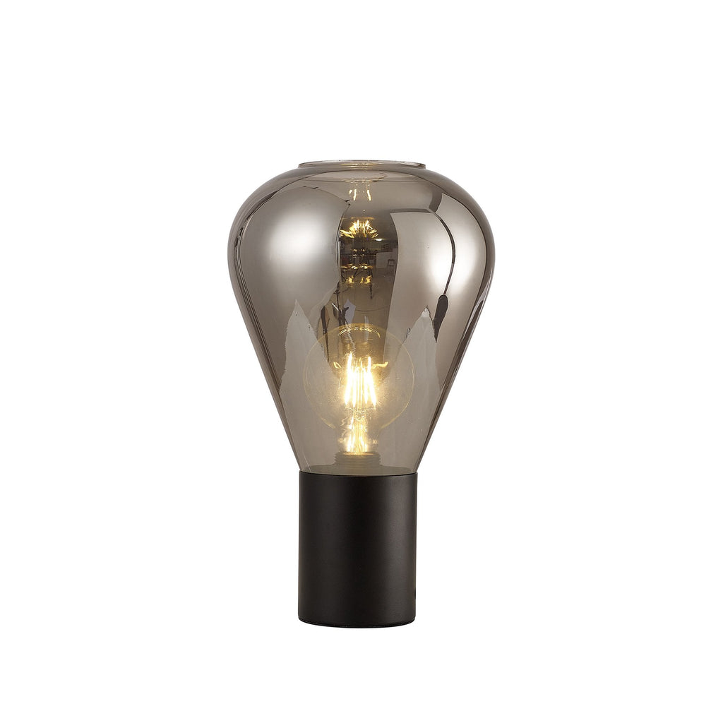 NLK11009 Olivia 1 Light Table Lamp Satin Black Smoke Plated