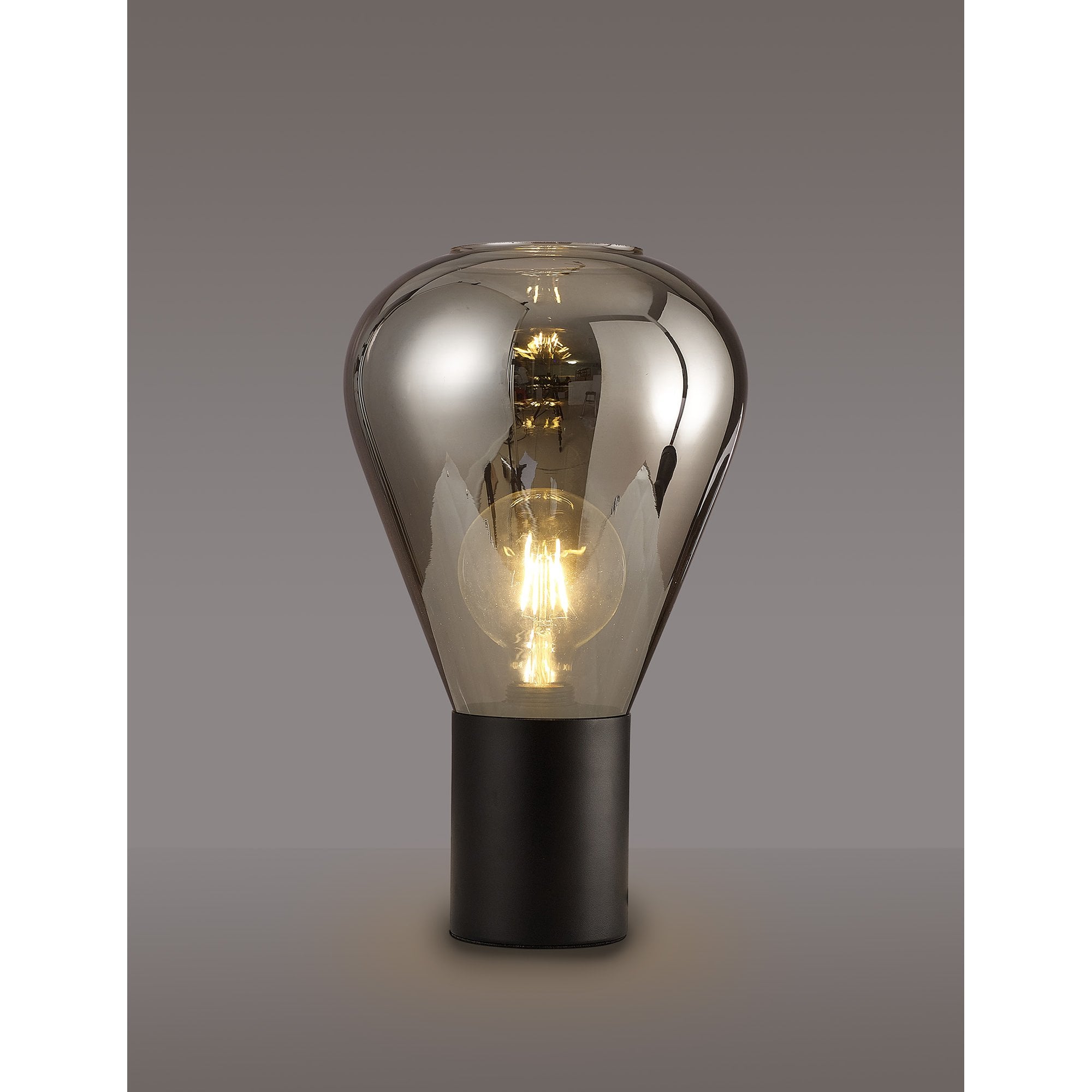 NLK11009 Olivia 1 Light Table Lamp Satin Black Smoke Plated