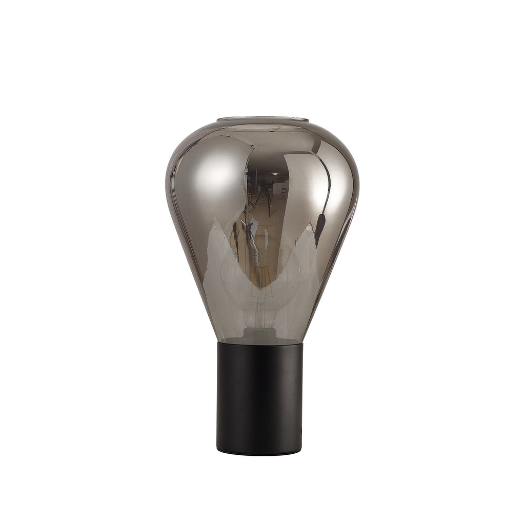 NLK11009 Olivia 1 Light Table Lamp Satin Black Smoke Plated