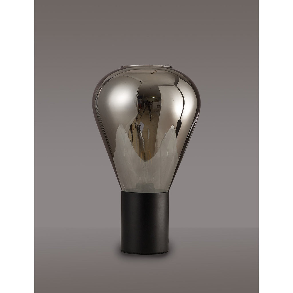 NLK11009 Olivia 1 Light Table Lamp Satin Black Smoke Plated