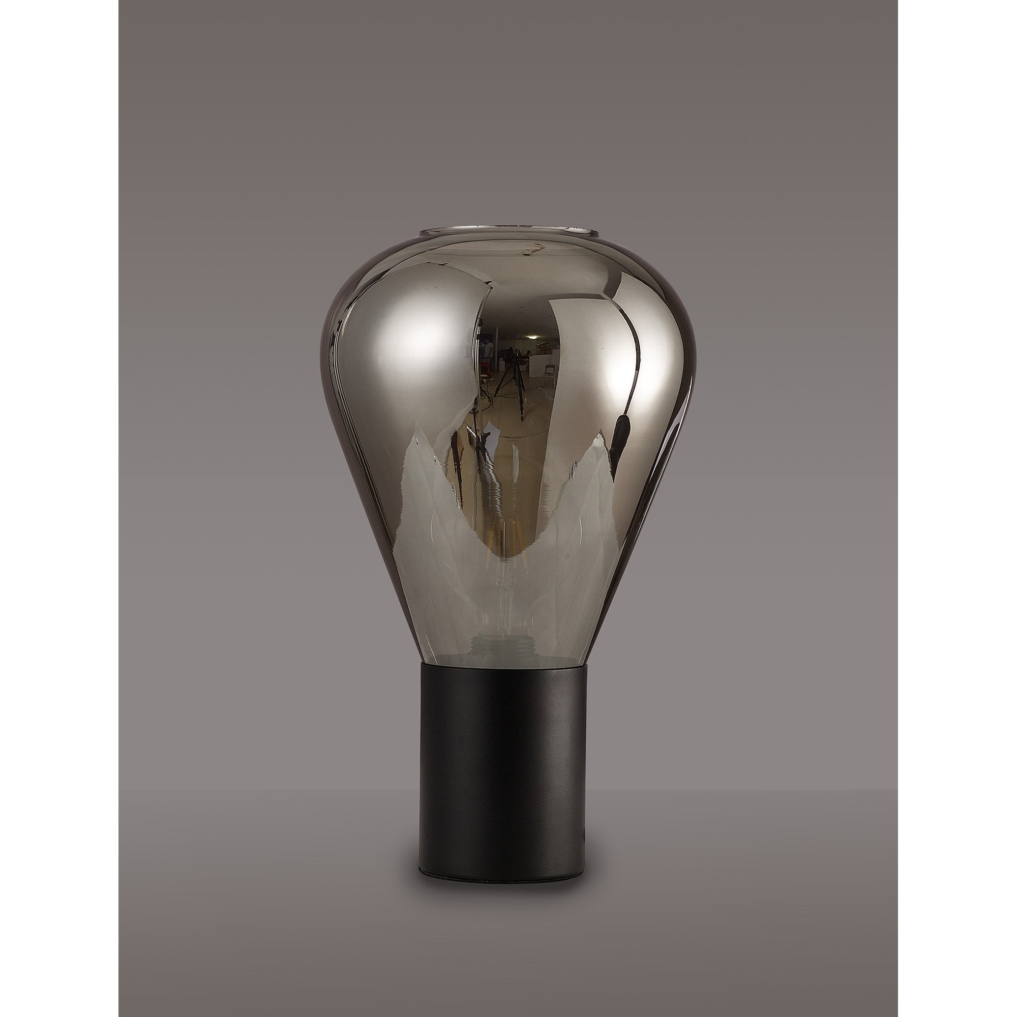 NLK11009 Olivia 1 Light Table Lamp Satin Black Smoke Plated