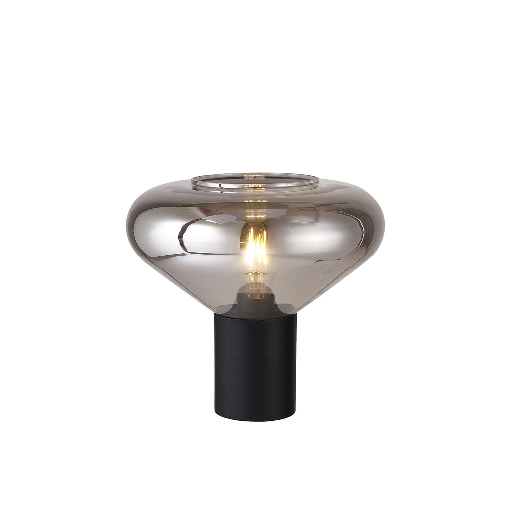 NLK11119 Olivia 1 Light Table Lamp Satin Black Smoke