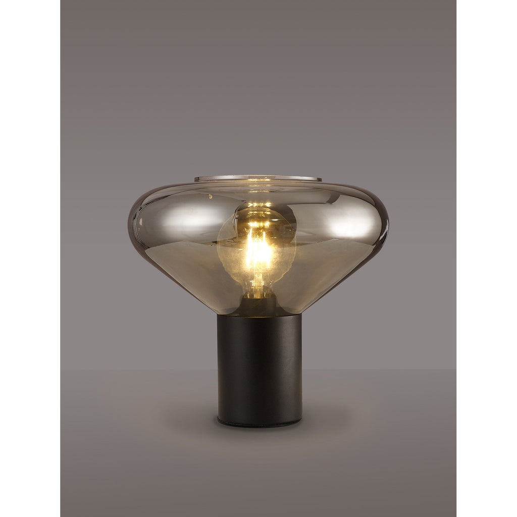NLK11119 Olivia 1 Light Table Lamp Satin Black Smoke