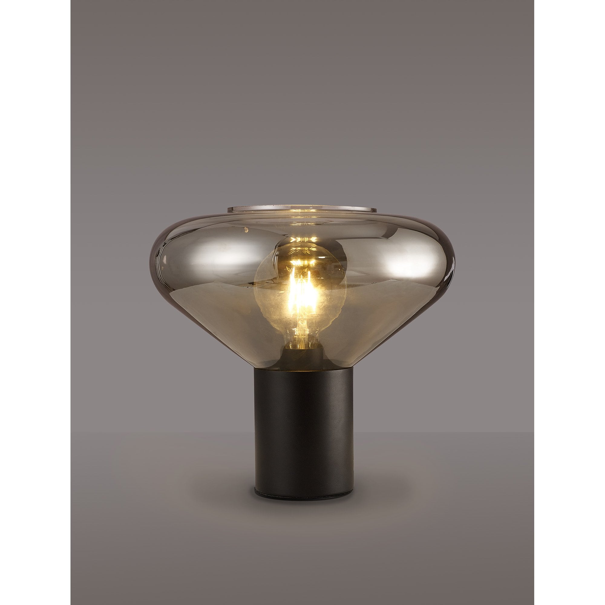 NLK11119 Olivia 1 Light Table Lamp Satin Black Smoke