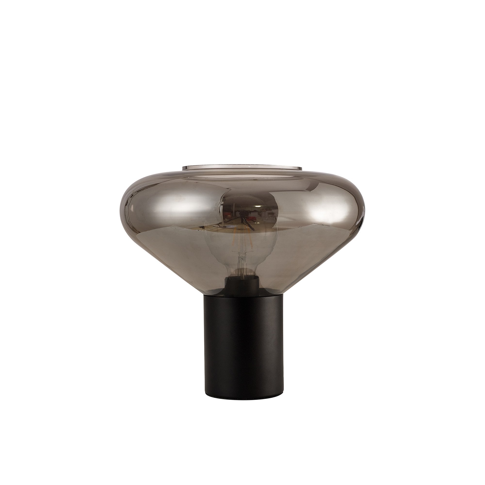 NLK11119 Olivia 1 Light Table Lamp Satin Black Smoke