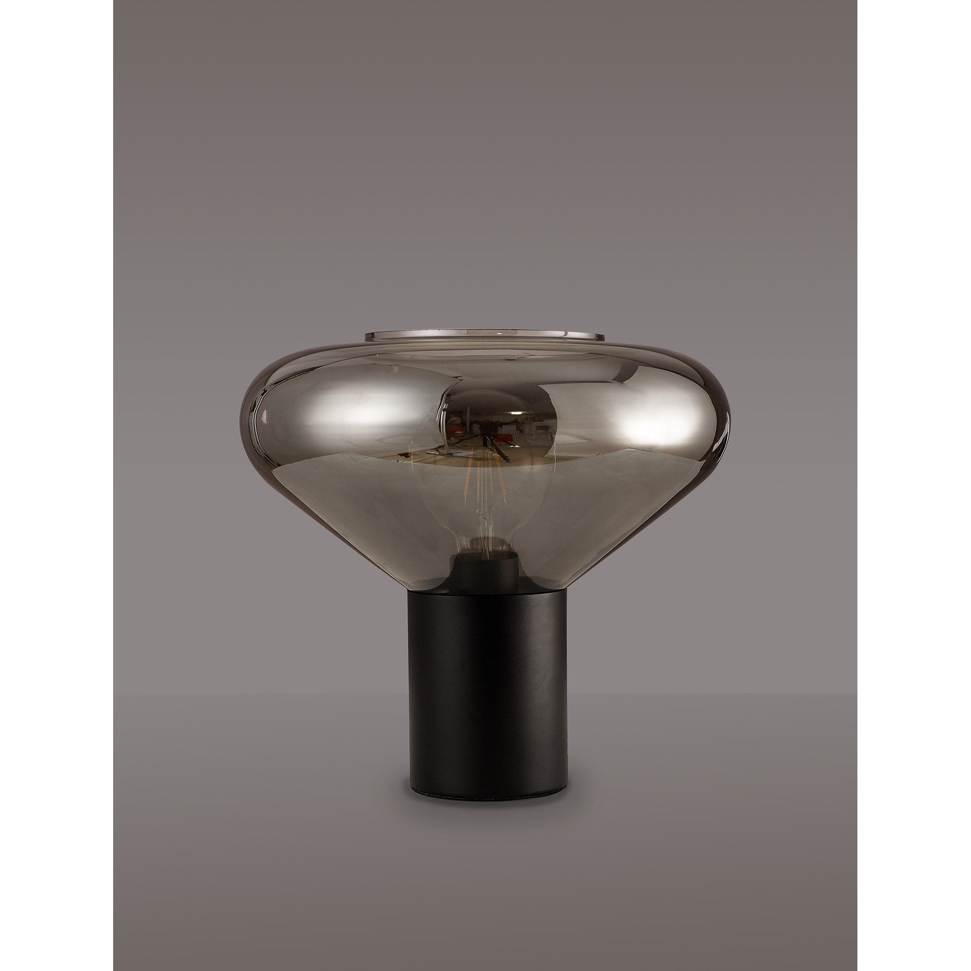 NLK11119 Olivia 1 Light Table Lamp Satin Black Smoke