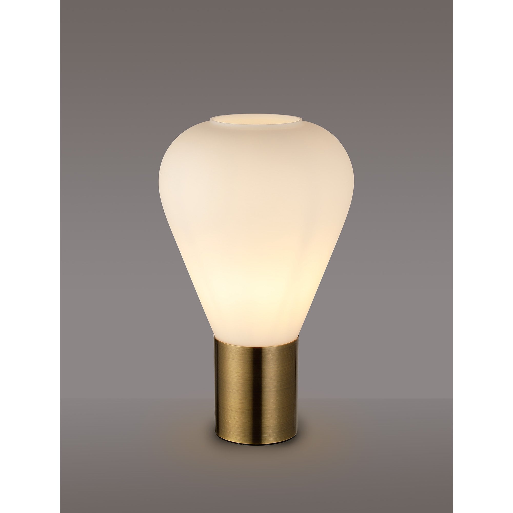 NLK11209 Olivia 1 Light Table Lamp Antique Brass Opal