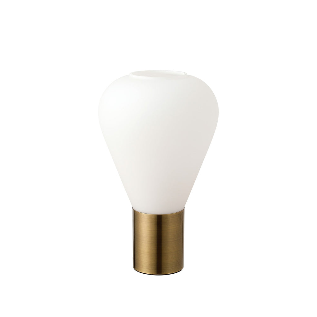 NLK11209 Olivia 1 Light Table Lamp Antique Brass Opal