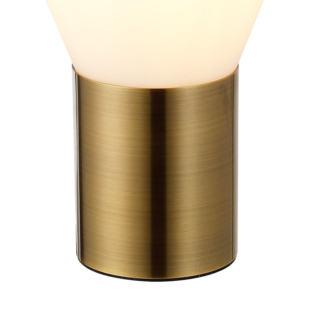NLK11209 Olivia 1 Light Table Lamp Antique Brass Opal