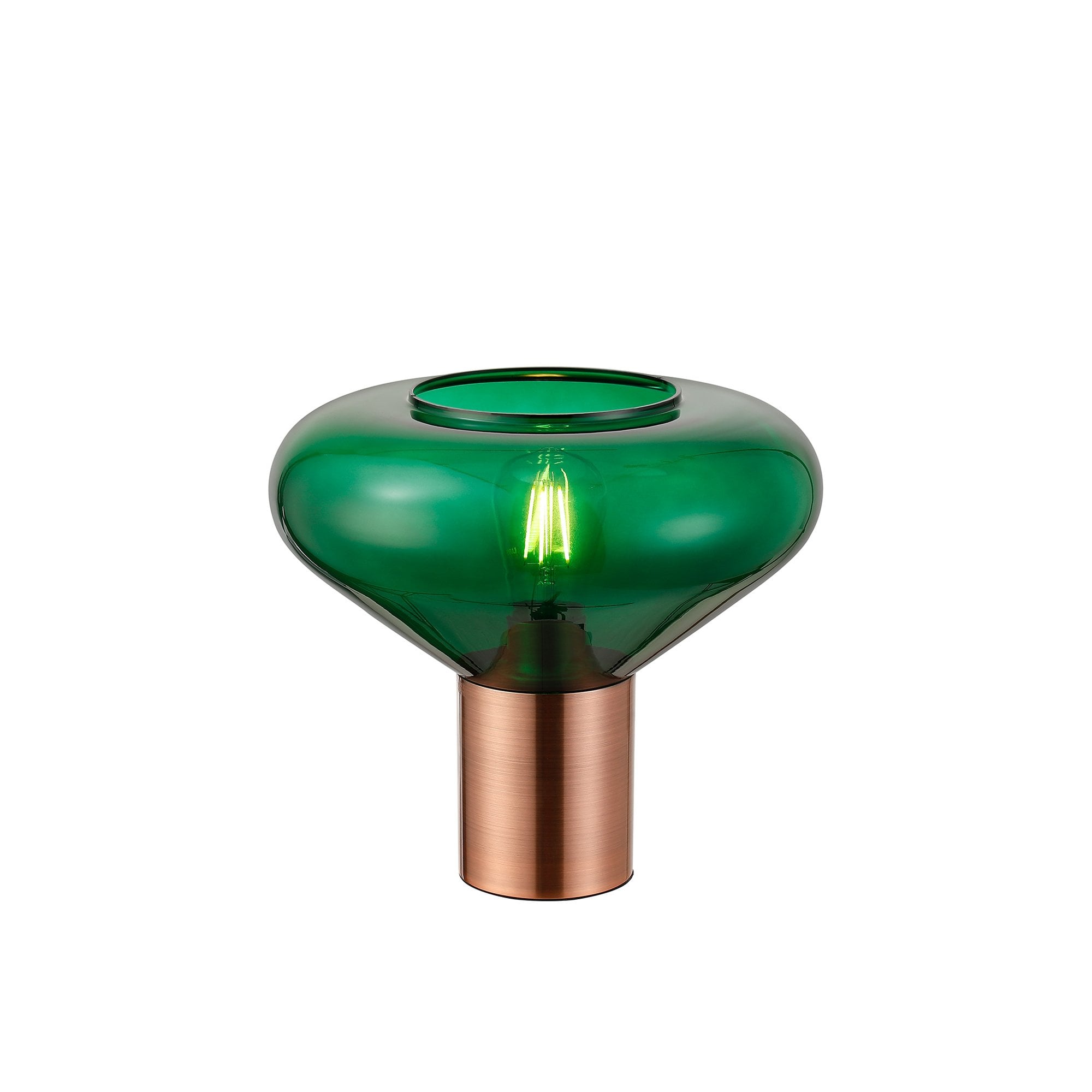 Olivia 1 Light Table  Lamp Antique Copper Green