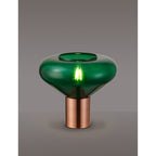 NLK11489 Olivia 1 Light Table Lamp Antique Copper Green