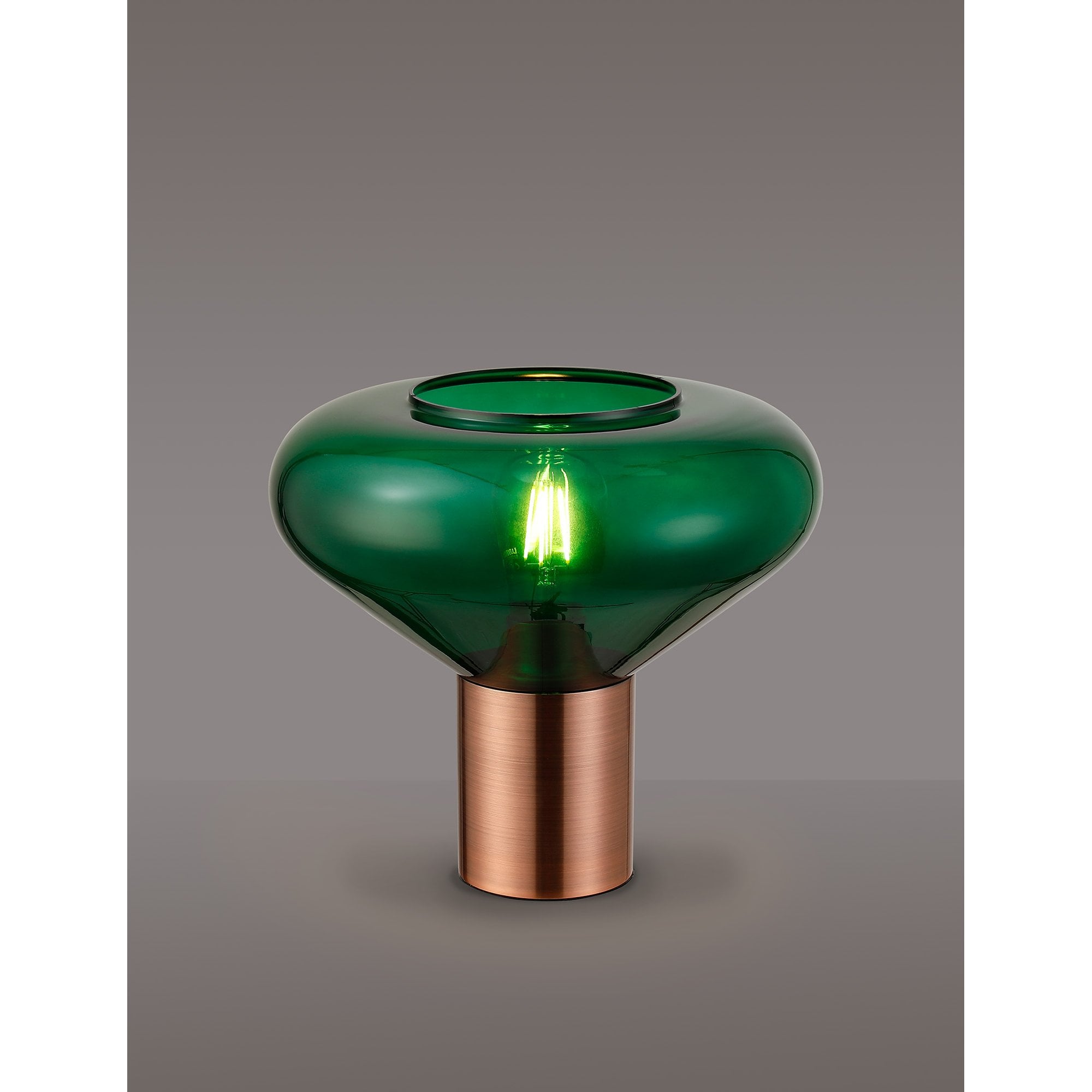 Olivia 1 Light Table  Lamp Antique Copper Green