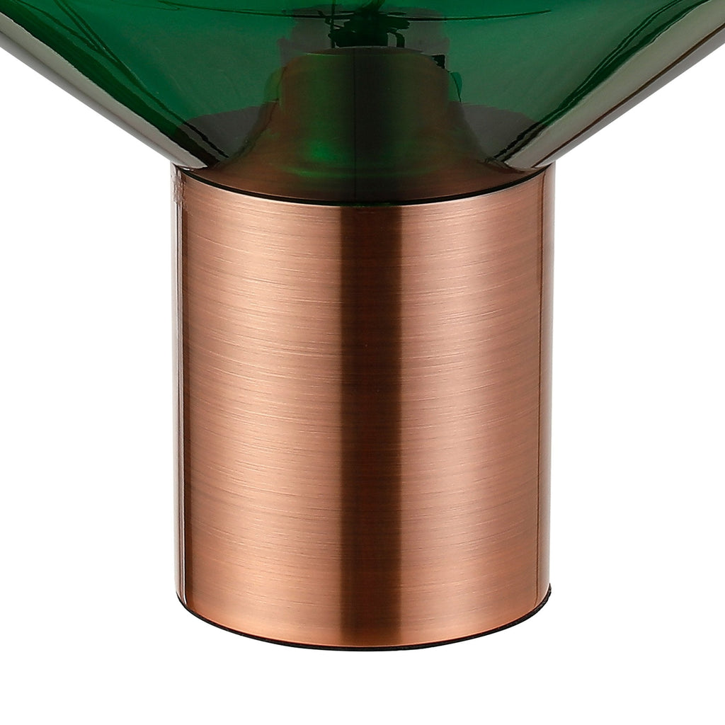 NLK11489 Olivia 1 Light Table Lamp Antique Copper Green