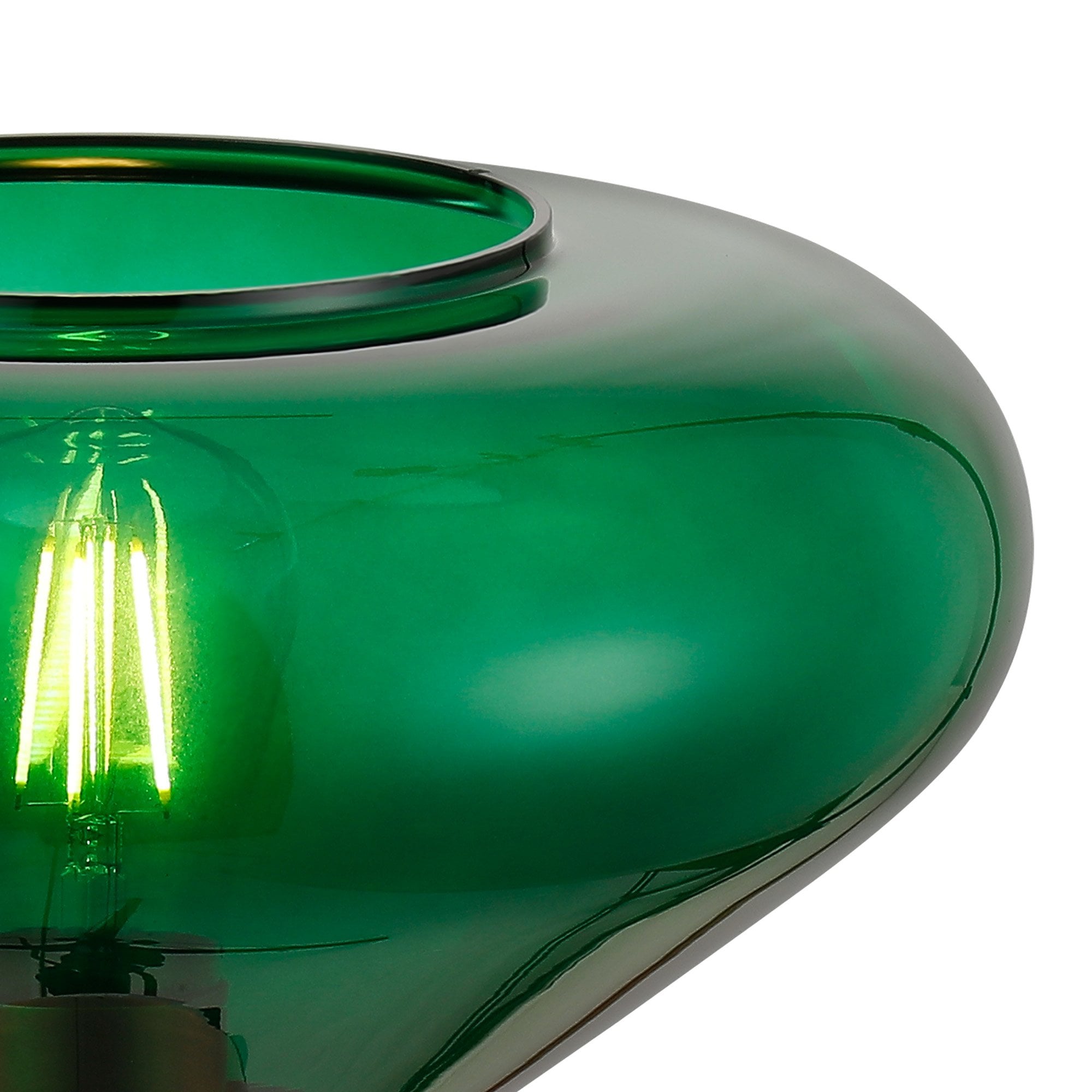 Olivia 1 Light Table  Lamp Antique Copper Green