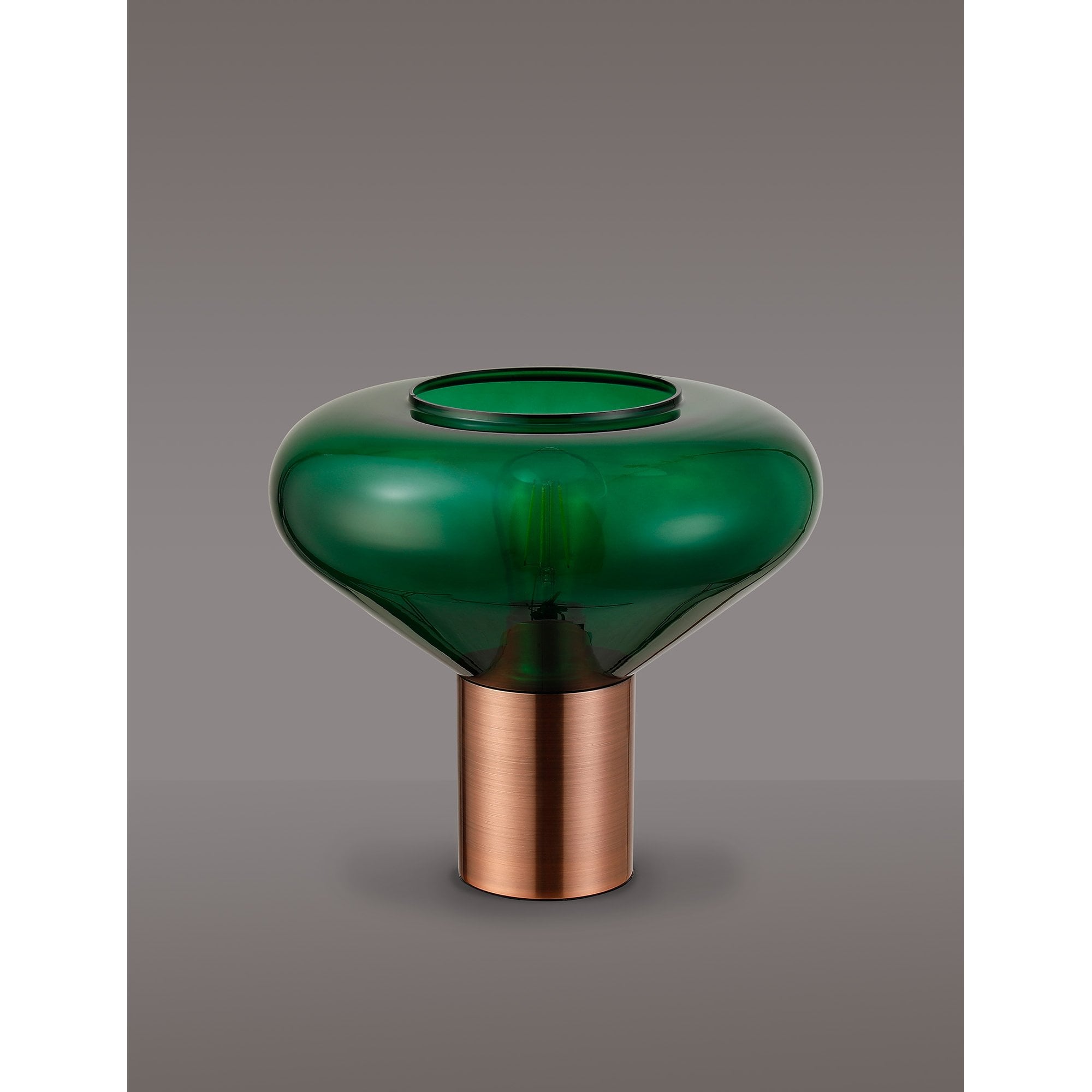 Olivia 1 Light Table  Lamp Antique Copper Green