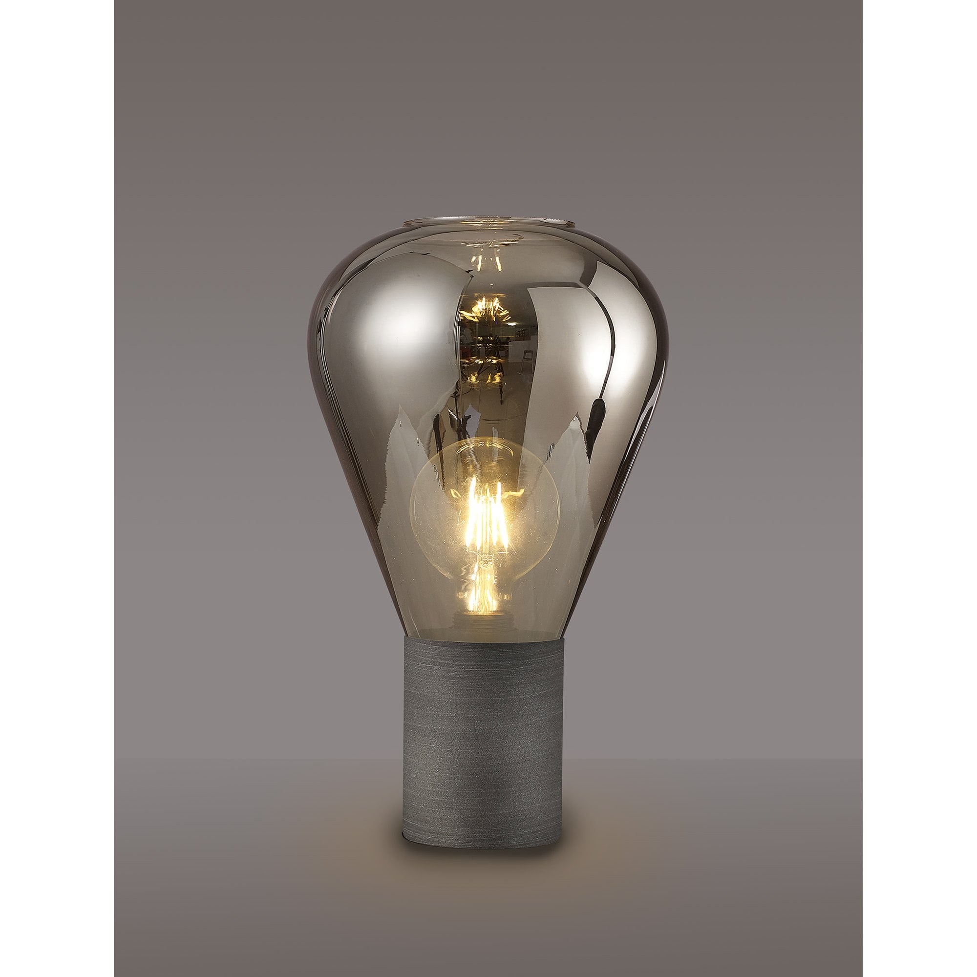 NLK11669 Olivia 1 Light Table Lamp Pewter Smoke Plated