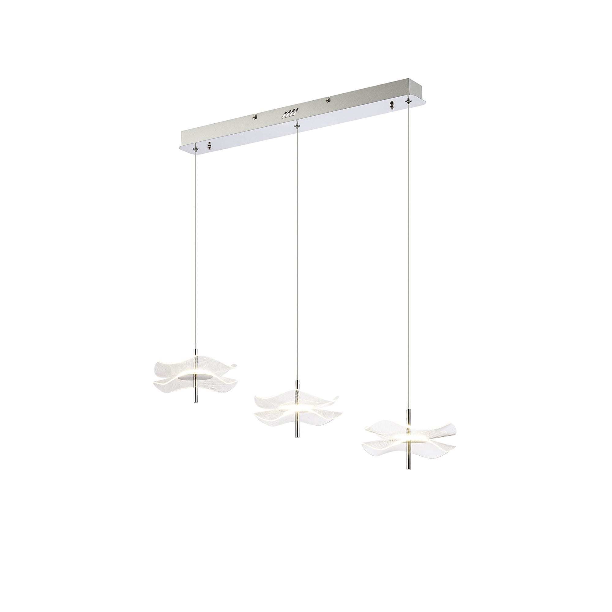 NL73389 Padwa 3 LED Linear Pendant Polished Chrome