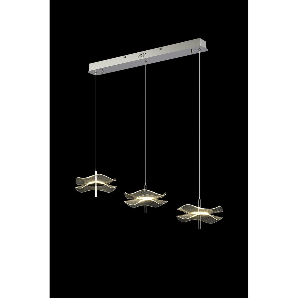 NL73389 Padwa 3 LED Linear Pendant Polished Chrome