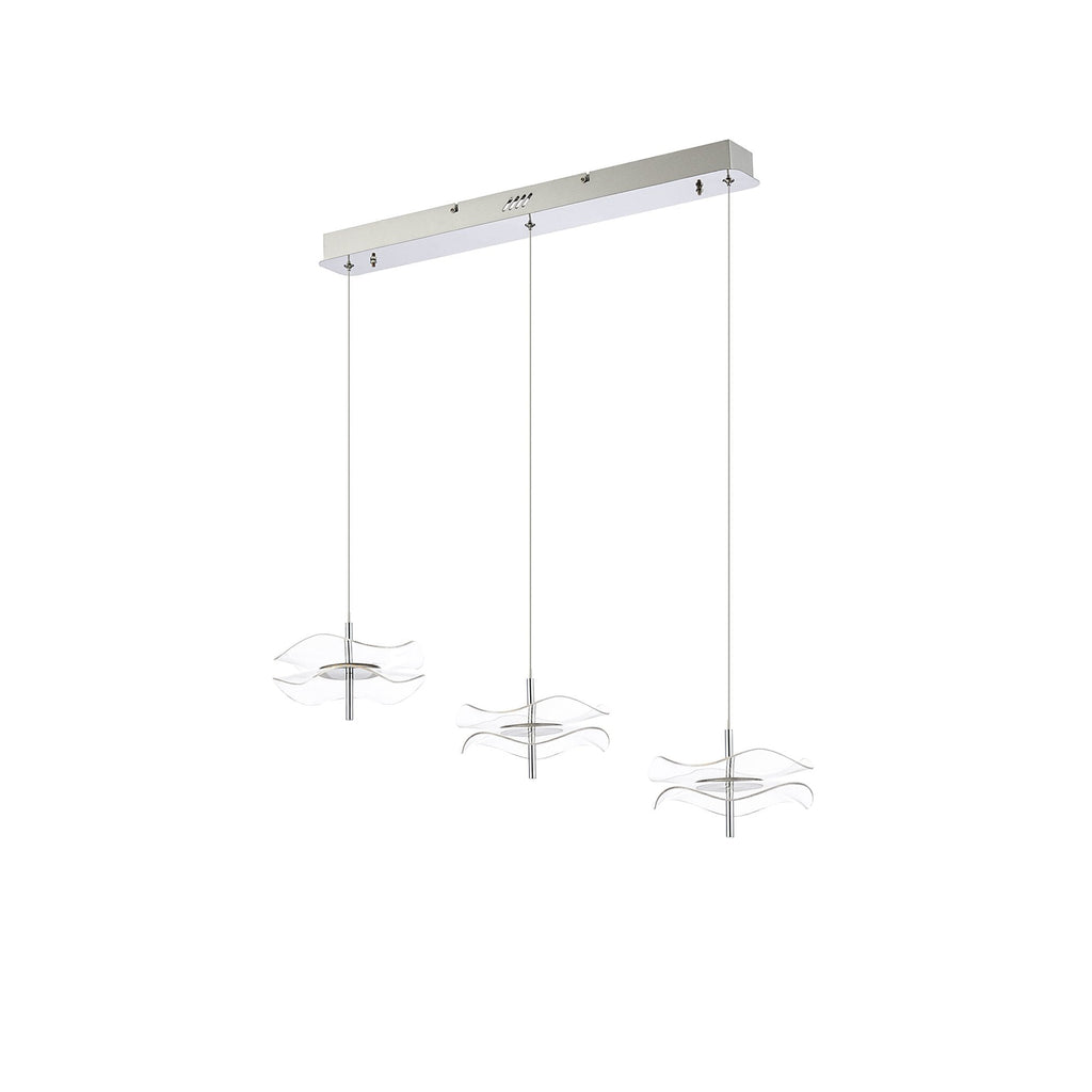 NL73389 Padwa 3 LED Linear Pendant Polished Chrome