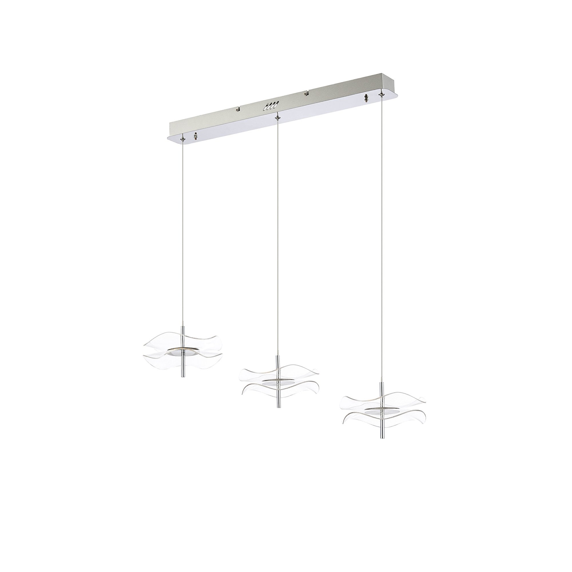 NL73389 Padwa 3 LED Linear Pendant Polished Chrome