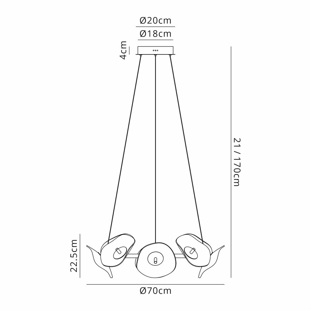 NL73409 Padwa 8 LED Ring Pendant Polished Chrome