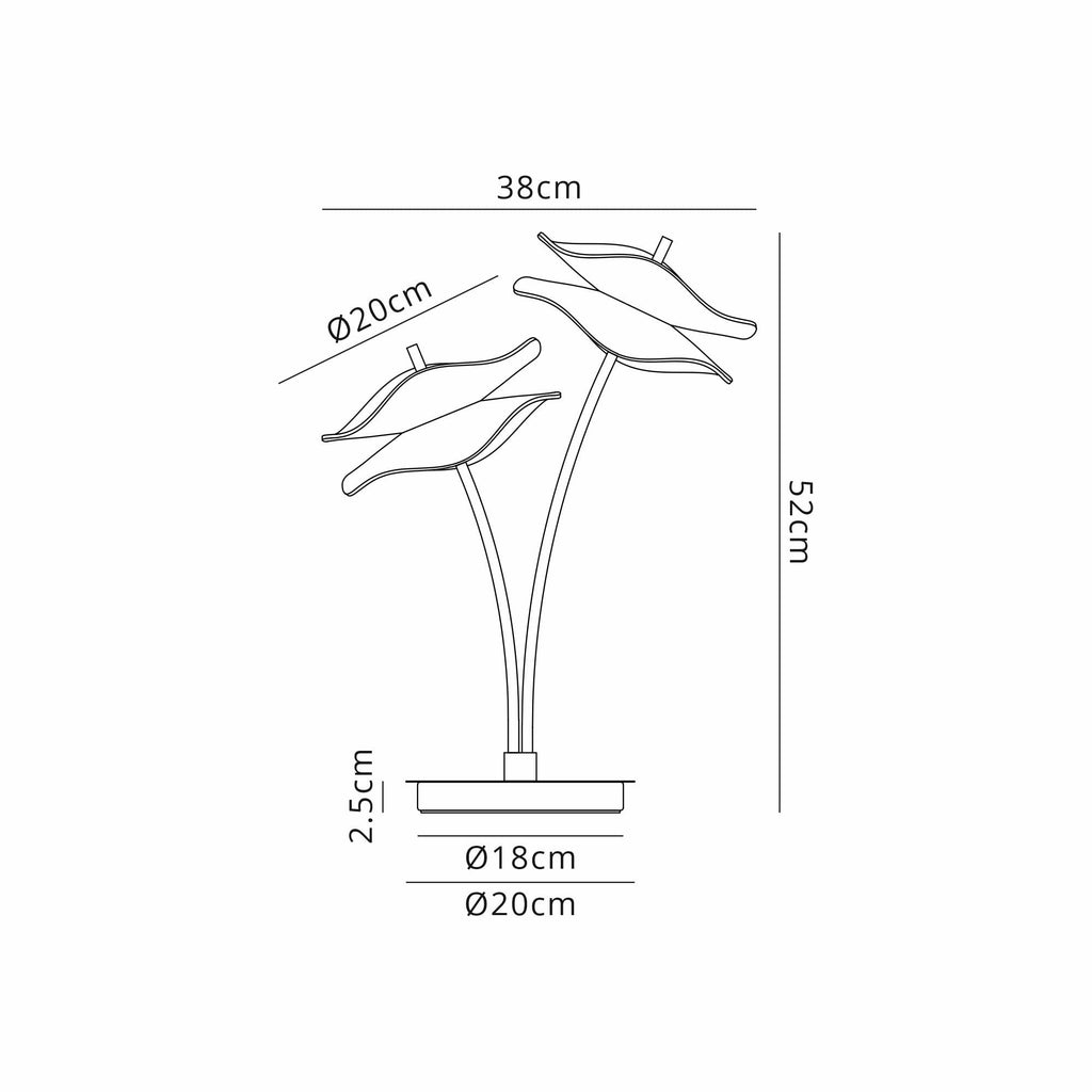 NL73449 Padwa 2 LED Table Lamp Polished Chrome