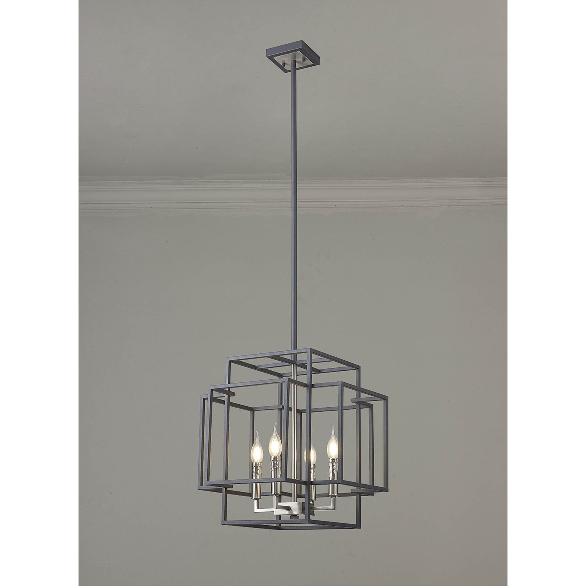 NL88009 Palit 4 Light Pendant Anthracite Satin Nickel