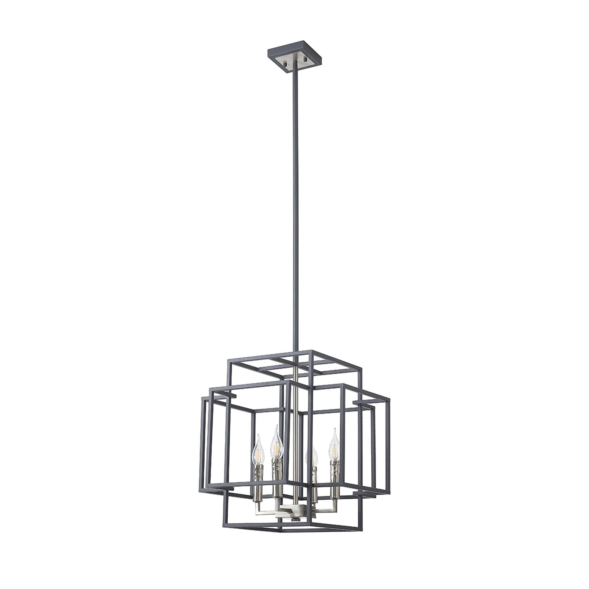 NL88009 Palit 4 Light Pendant Anthracite Satin Nickel