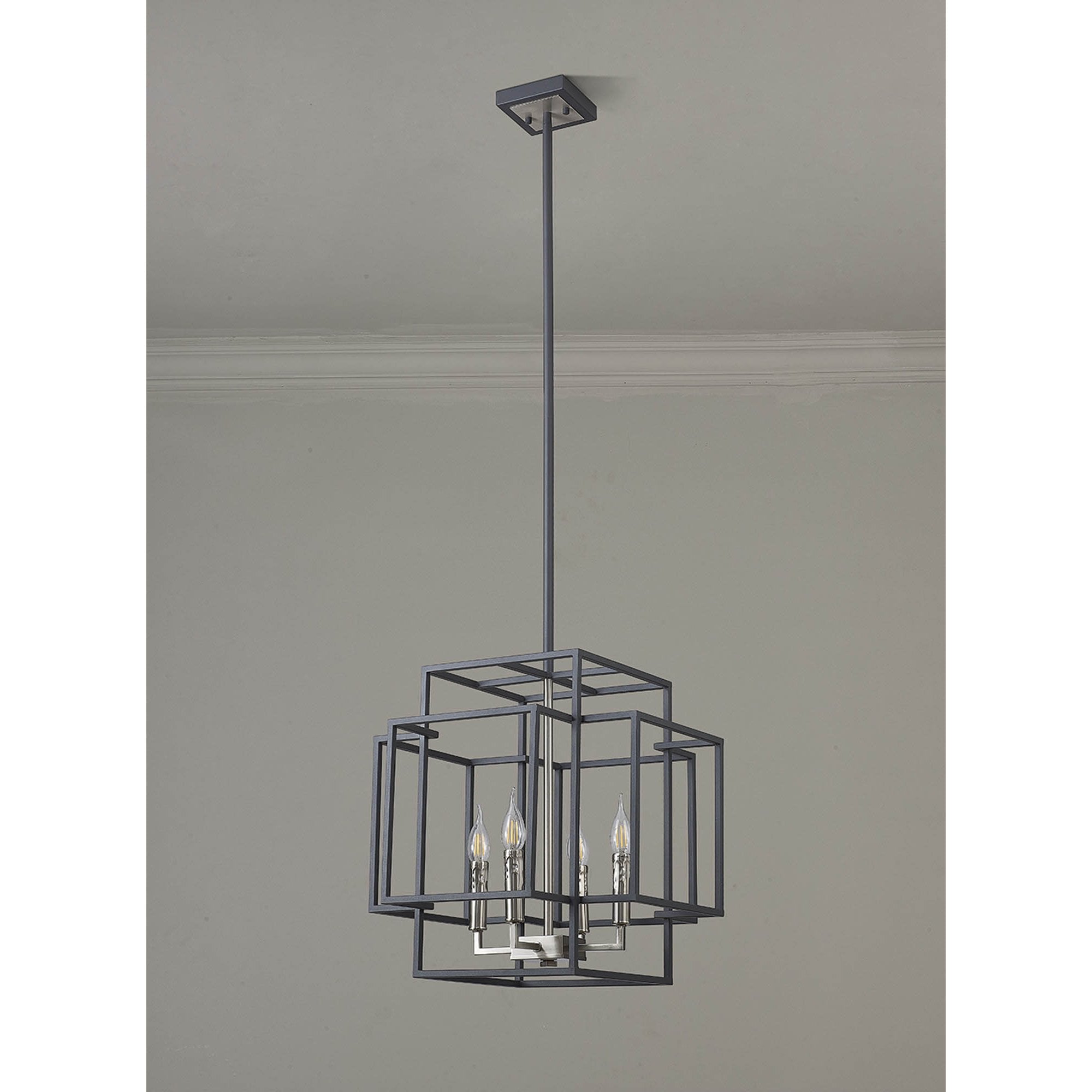 NL88009 Palit 4 Light Pendant Anthracite Satin Nickel
