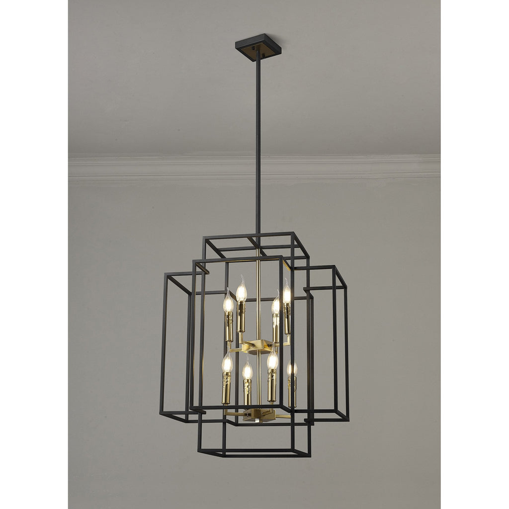 NL88019 Palit 8 Light Pendant Black Gold