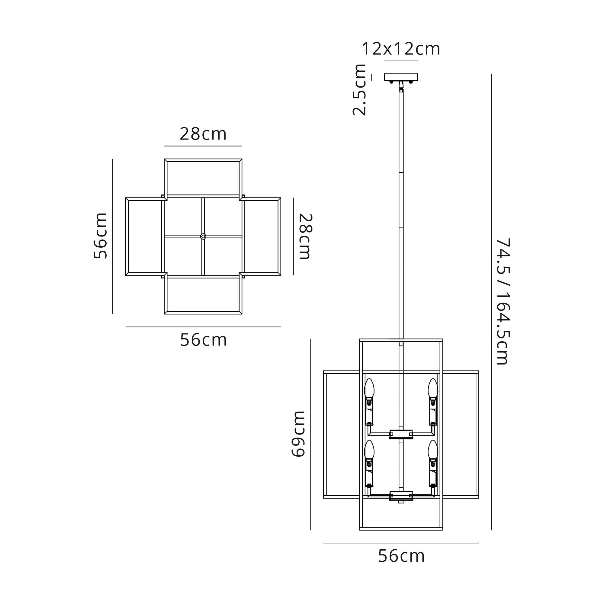 NL88029 Palit 8 Light Pendant Anthracite Satin Nickel