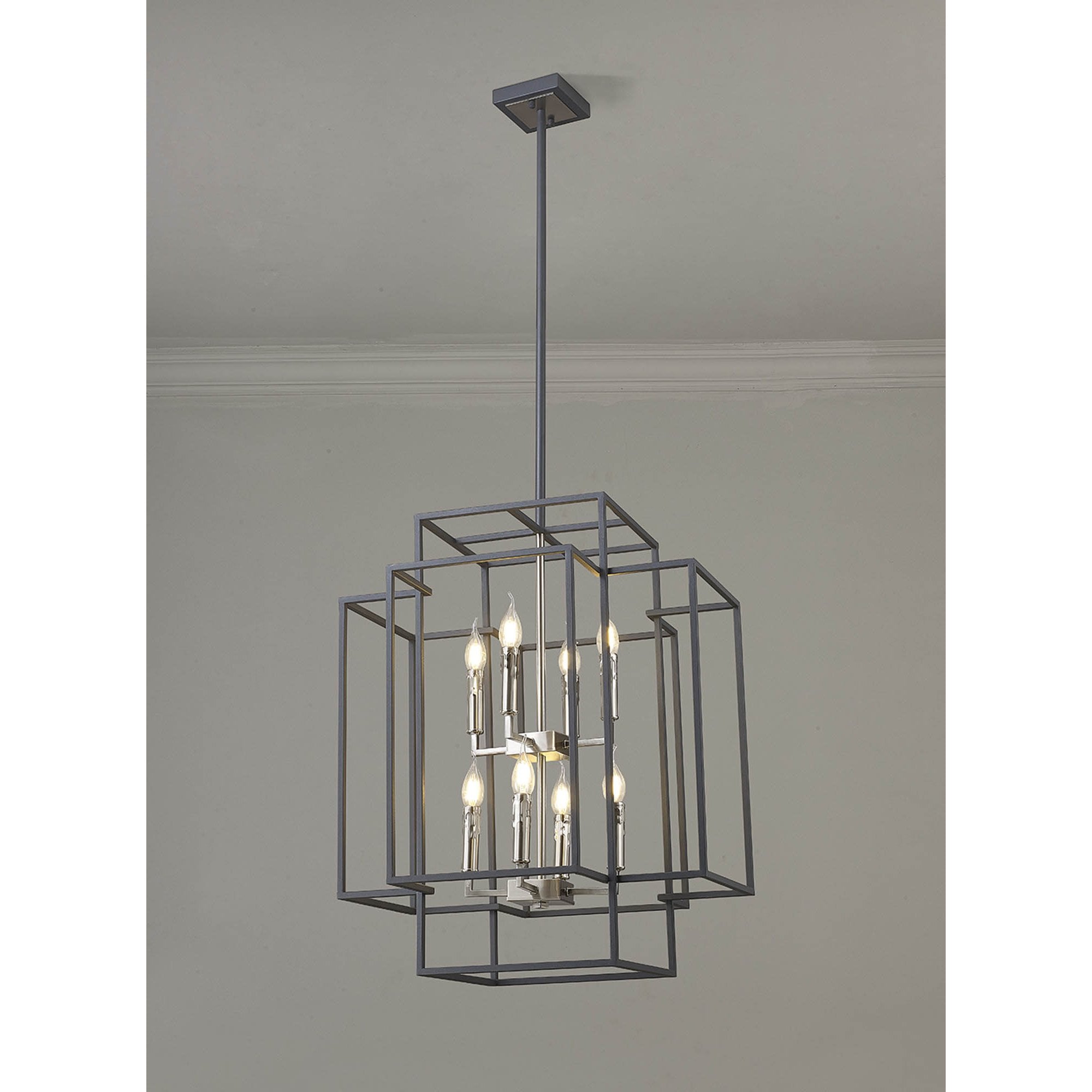NL88029 Palit 8 Light Pendant Anthracite Satin Nickel