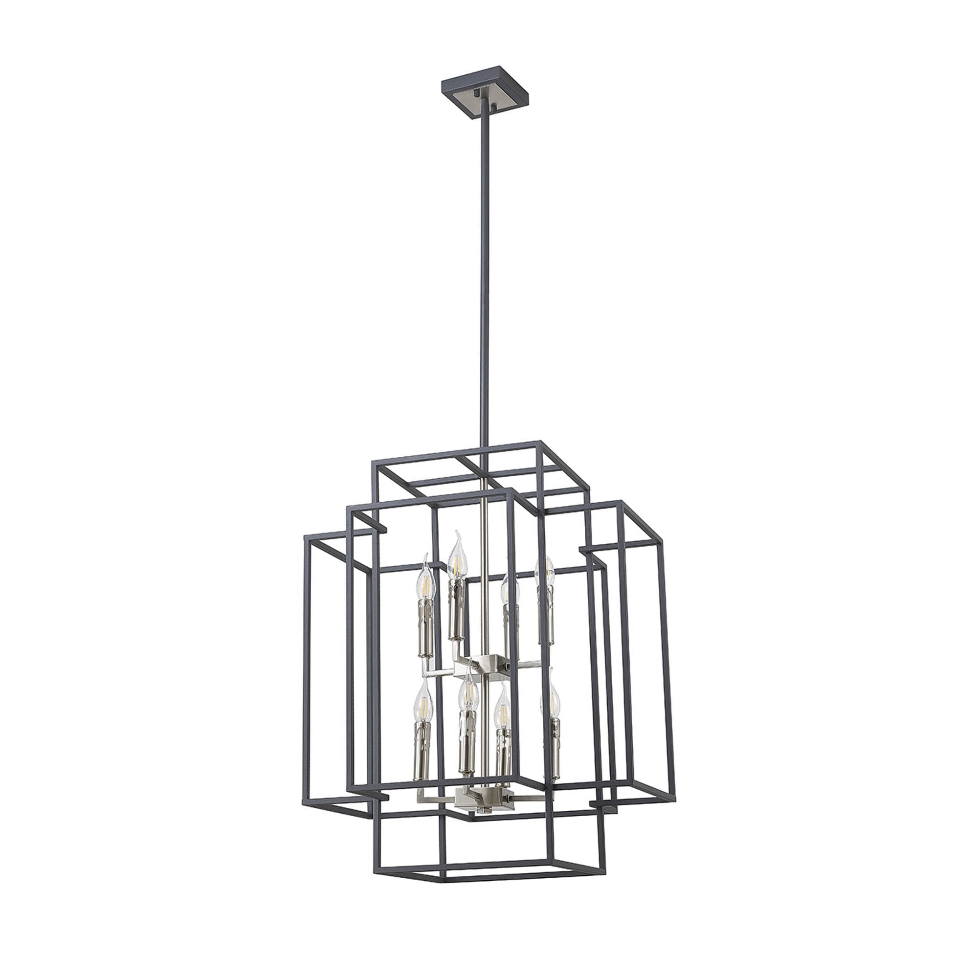 NL88029 Palit 8 Light Pendant Anthracite Satin Nickel