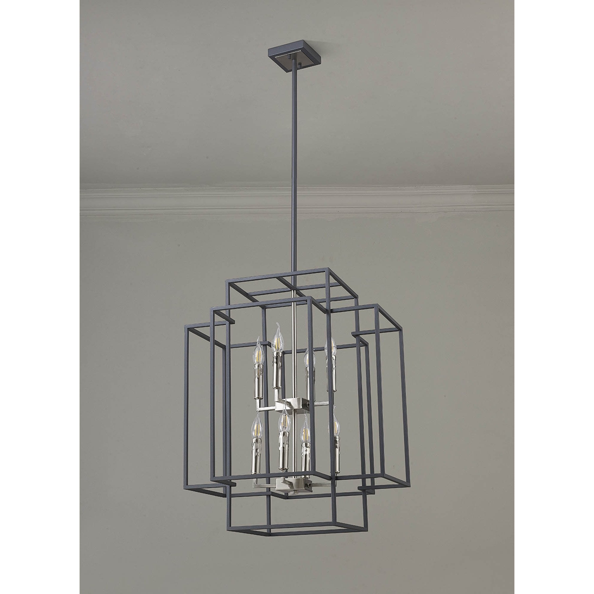 NL88029 Palit 8 Light Pendant Anthracite Satin Nickel
