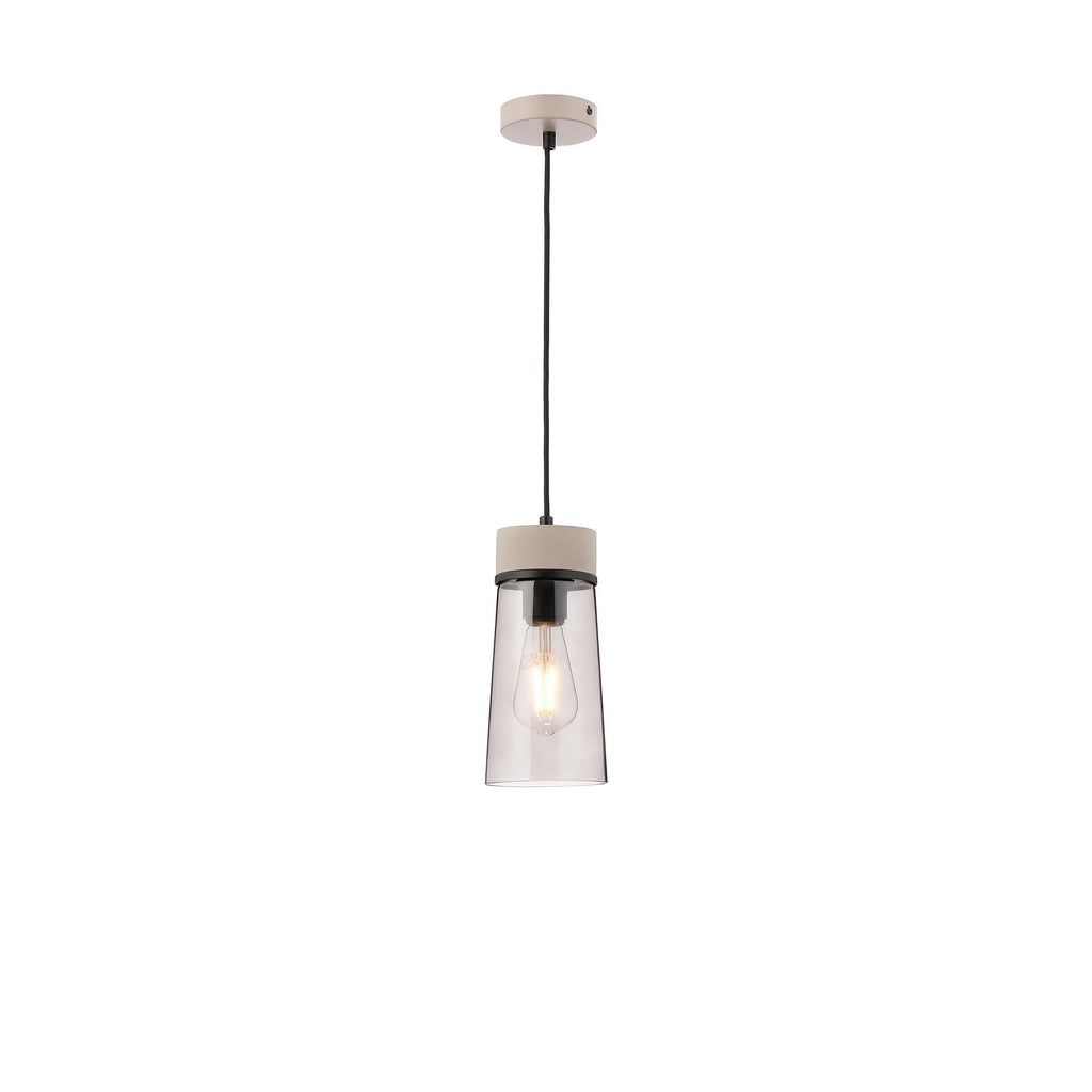 NLK15629 Raibon 1 Light Pendant Concrete Smoke