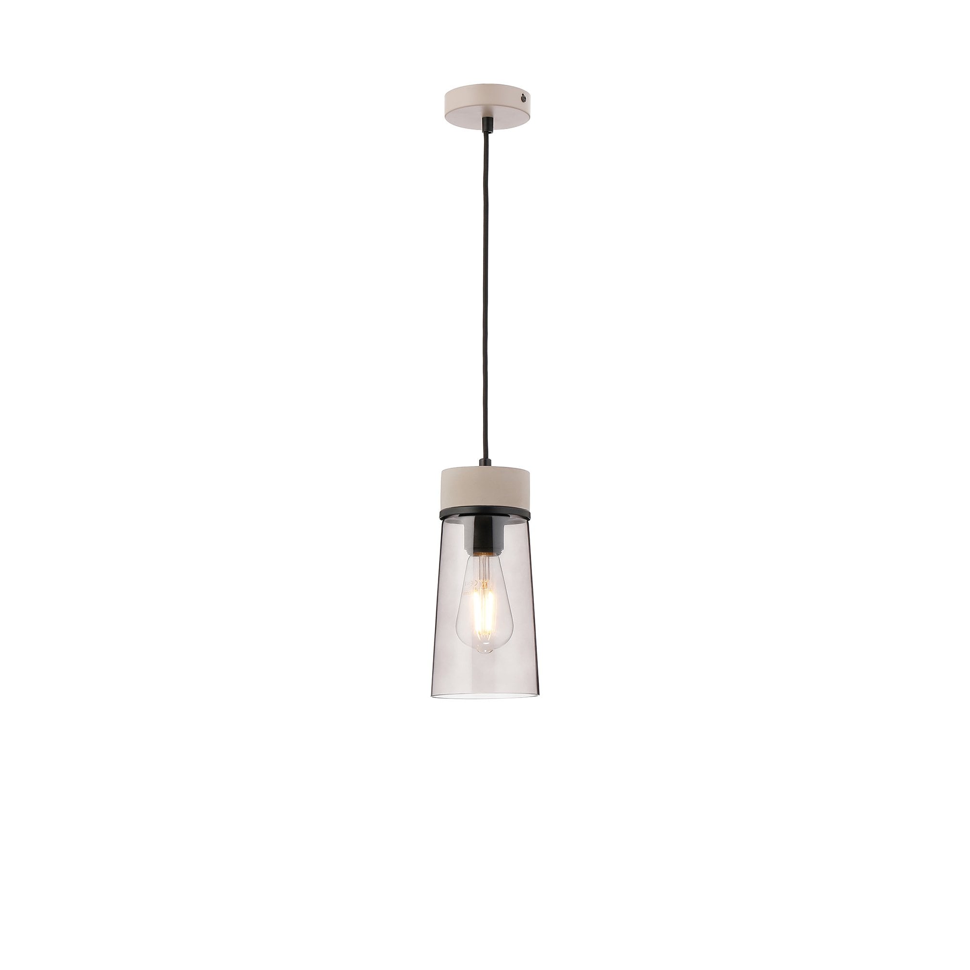 NLK15629 Raibon 1 Light Pendant Concrete Smoke