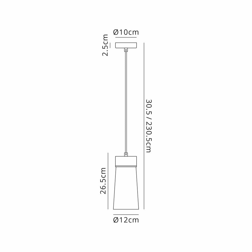 NLK15629 Raibon 1 Light Pendant Concrete Smoke