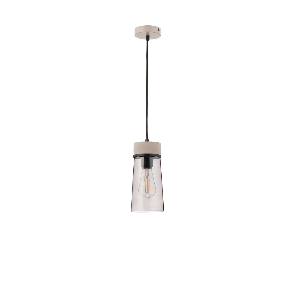NLK15629 Raibon 1 Light Pendant Concrete Smoke