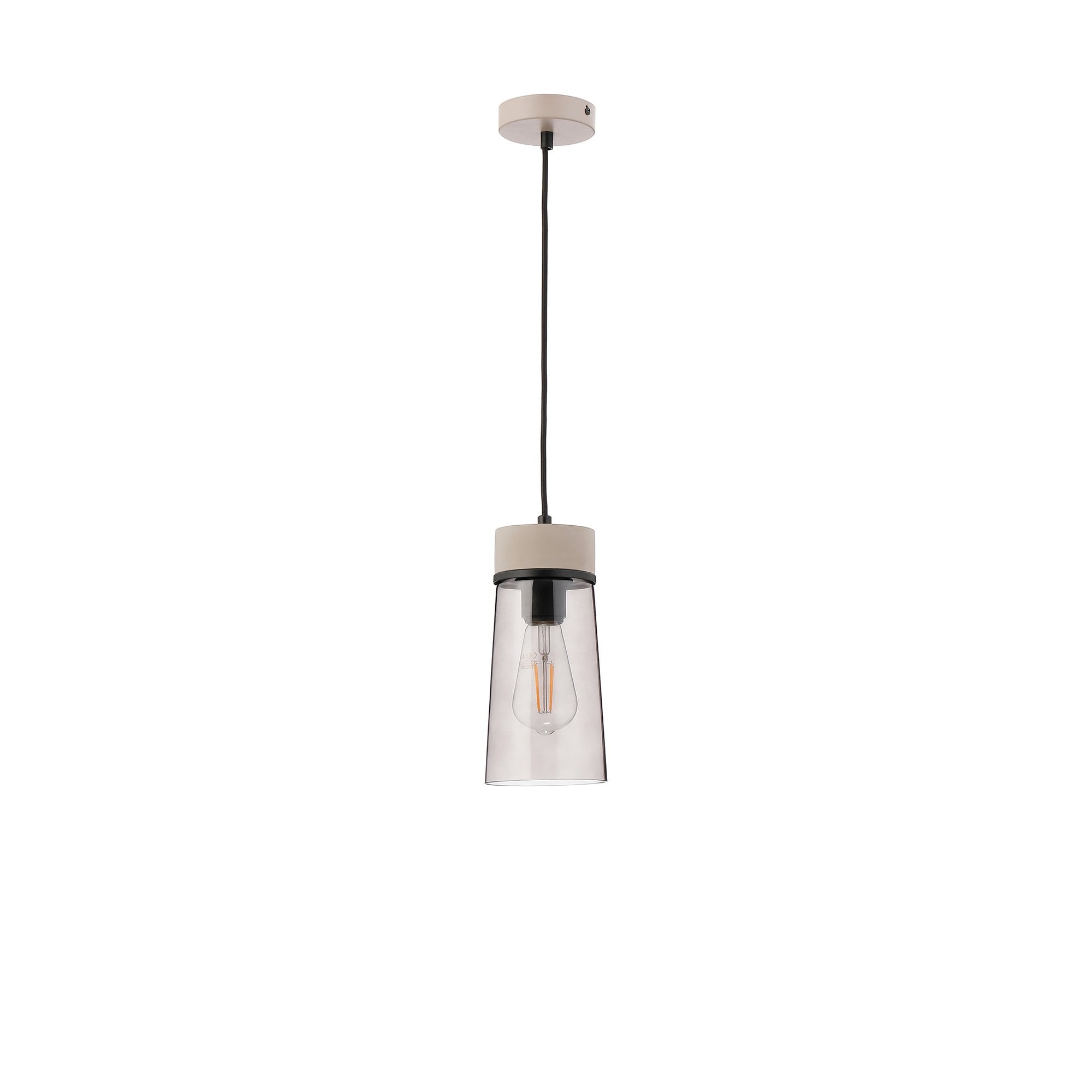 NLK15629 Raibon 1 Light Pendant Concrete Smoke