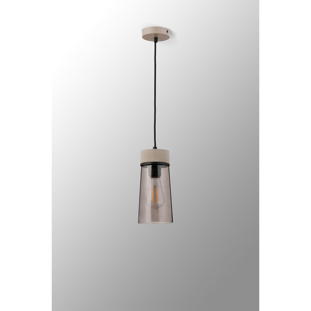 NLK15629 Raibon 1 Light Pendant Concrete Smoke