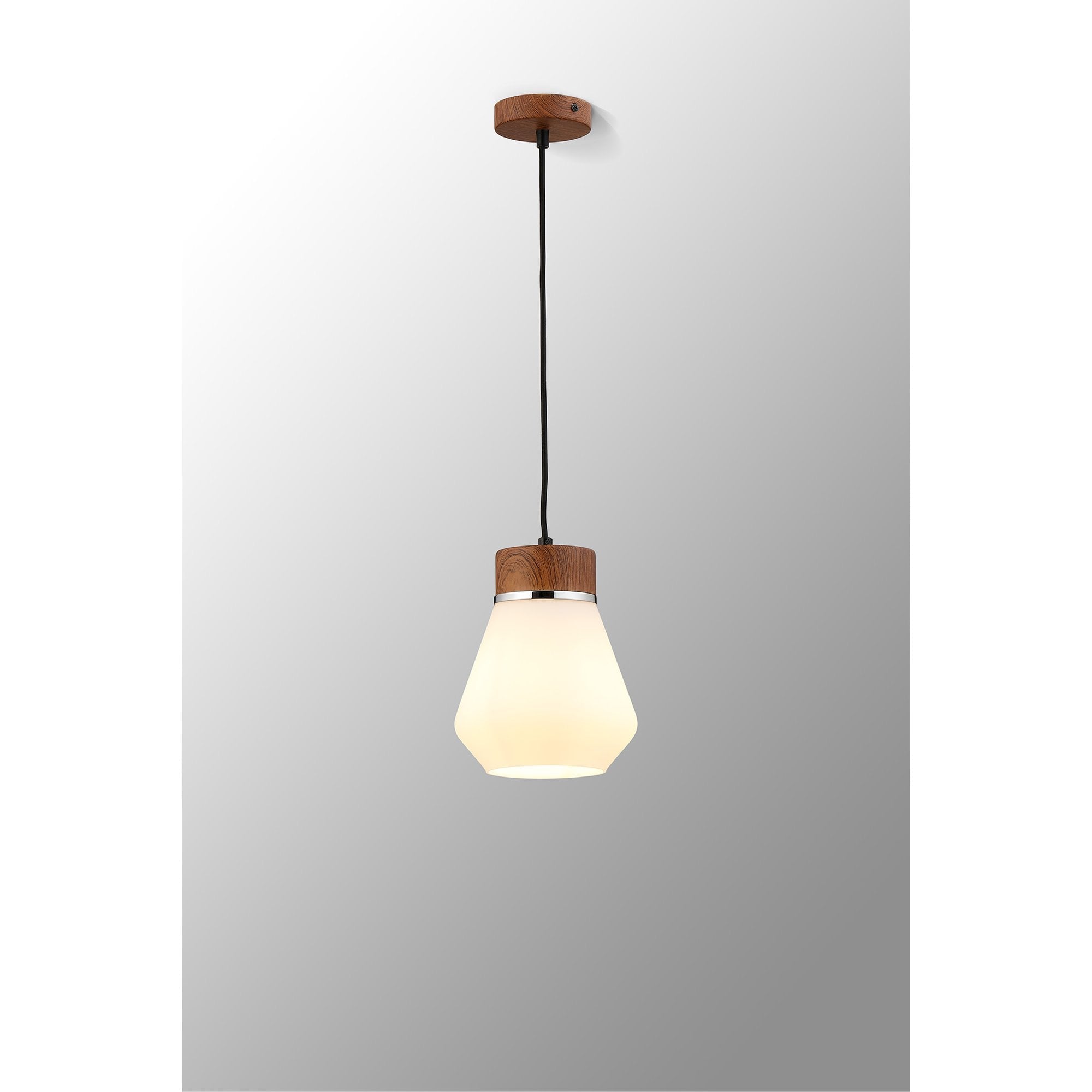 NLK15639 Raibon 1 Light Pendant Walnut Opal